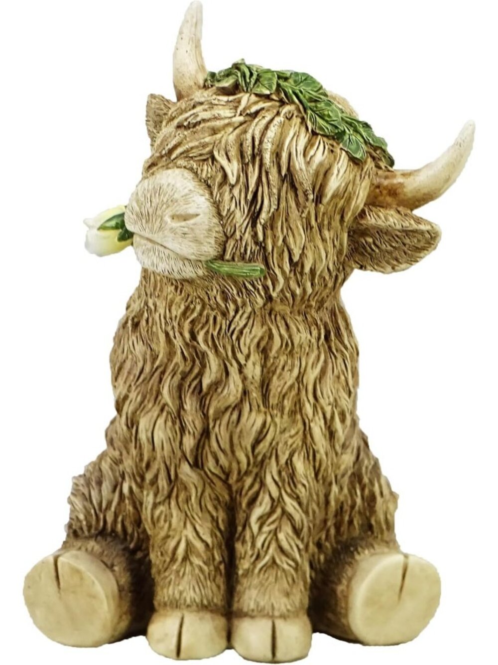 Adorable 8-Inch Highland Cow Figurine | Cute Resin Home Decor Accent